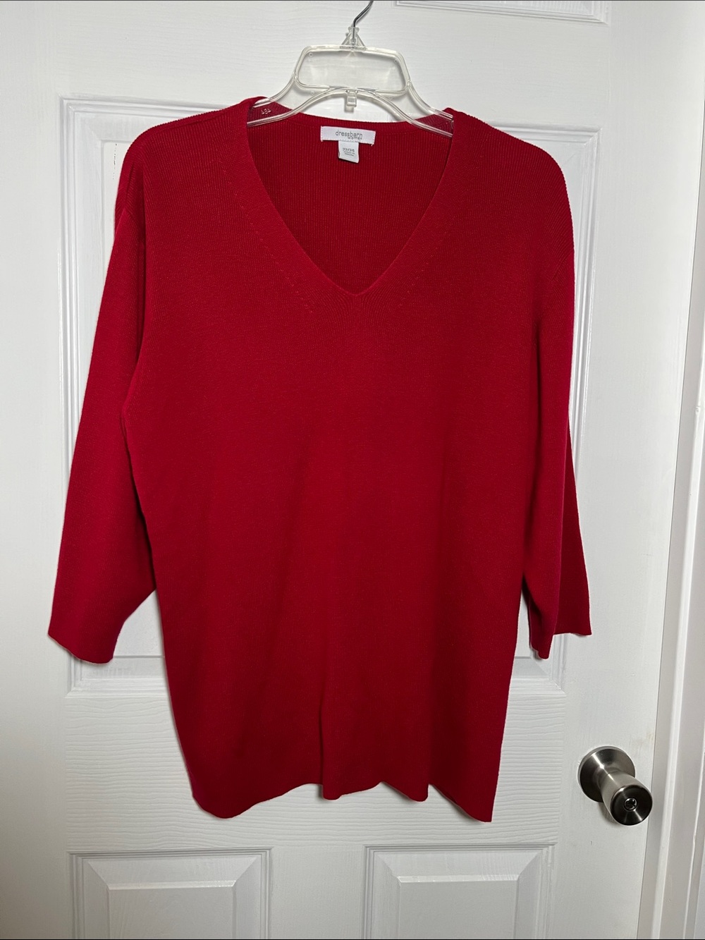 Dress Barn Red V-Neck Pullover Sweater